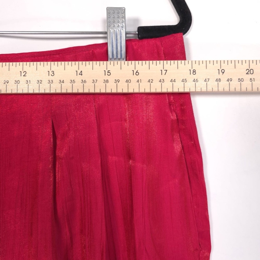 NWOT ZARA Women's Trouser Pants XL Wide Leg Wrinkle Flare Satin Pink 8764/509 - Picture 6 of 12